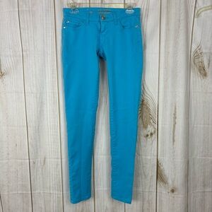 Celebrity Pink Jeans Low Rise Skinny Stretchy Comfort Pants Teal Size 1 Juniors